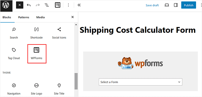 Add shipping cost calculator form