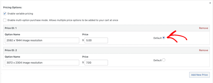 Setting a default price variation using Easy Digital Downloads