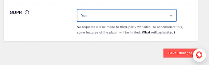 Smash Balloon's GDPR settings