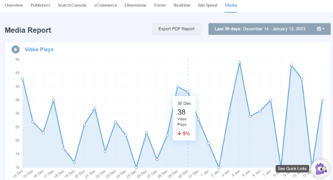 MonsterInsights' media analytics report