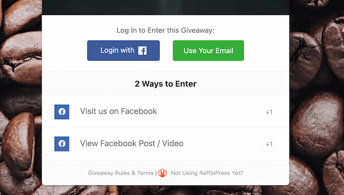 Facebook Login Setup - RafflePress