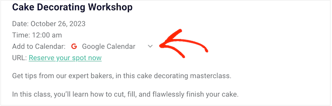 Adding a Sugar Calendar event to Google Calendar or similar 