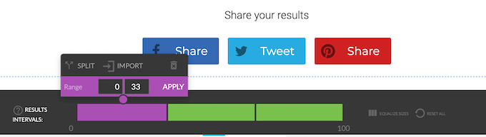 Adding intervals to a quiz results page 