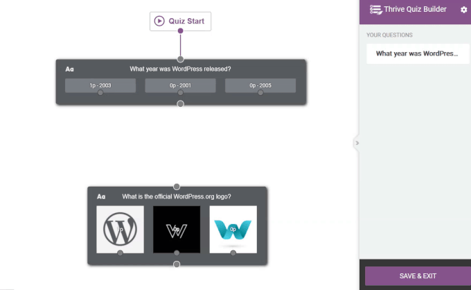 Connecting the questions in a WordPress survey or quiz