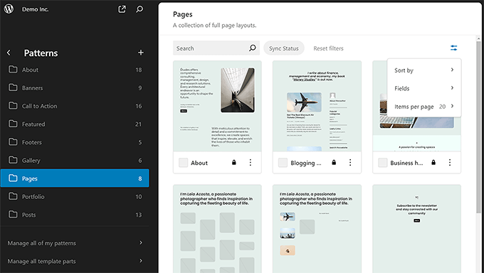 Data views in WordPress 6.5 Site Editor