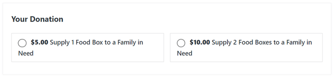 Adding descriptions to a donation form