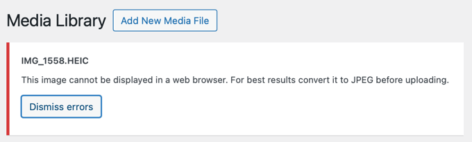 HEIC Error Message in WordPress When the Correct Version of ImageMagick Is not Installed