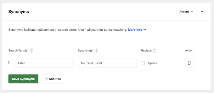 Adding synonyms to your WordPress site search