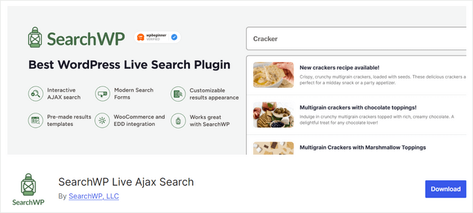 The SearchWP Live Ajax WordPress plugin