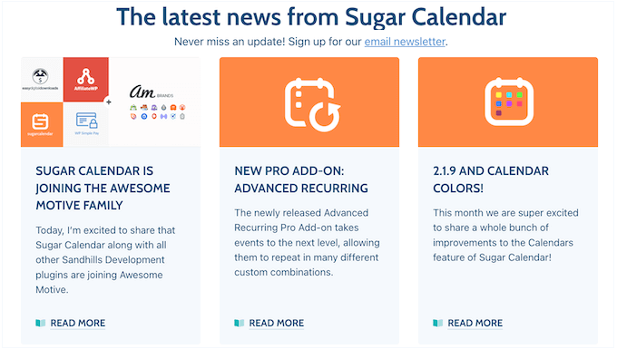 The Sugar Calendar WordPress blog