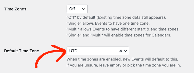 Showing events in the visitor's time zone