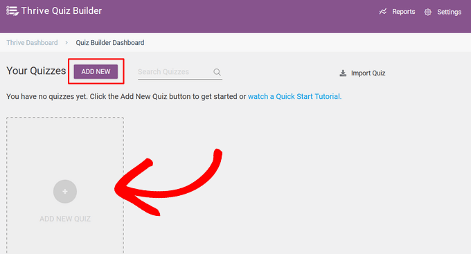 Creating a new quiz using Thrive Quiz Builder