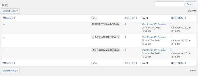 Tracking sales and attendees in WordPress