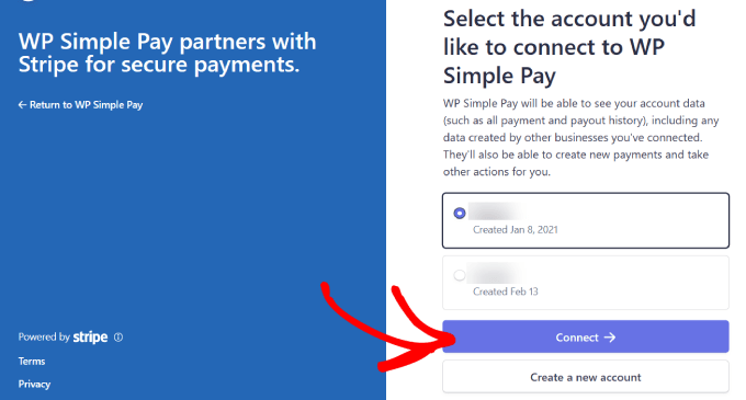 Connect Stripe to WP Simple Pay