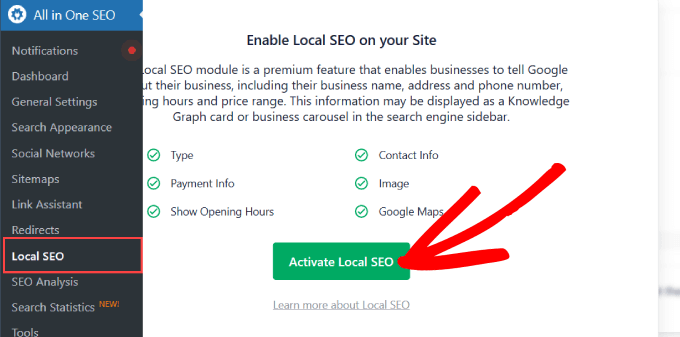 activate local seo 