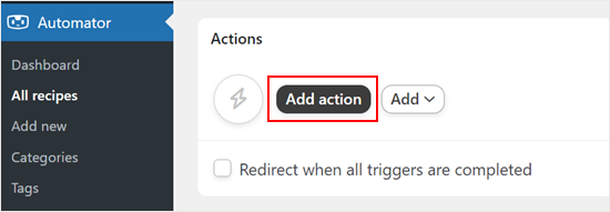 Adding a new action in Uncanny Automator