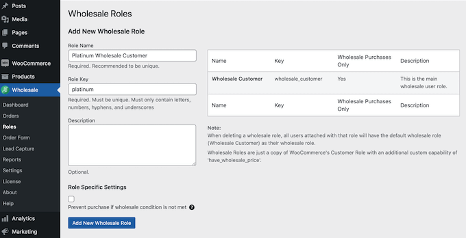 Adding new wholesale roles to your online store
