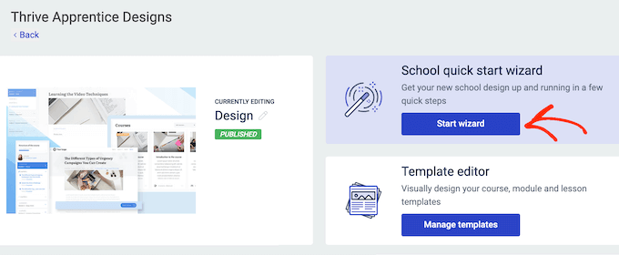 Creating an online course using the Thrive Apprentice design wizard