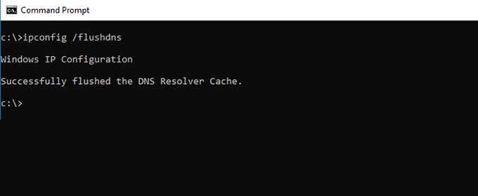 Clear DNS cache in windows