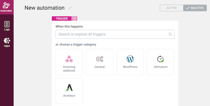 Creating automated workflows using Thrive Automator