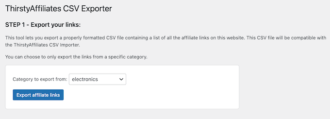 Importing and exporting affiliate links in WordPress