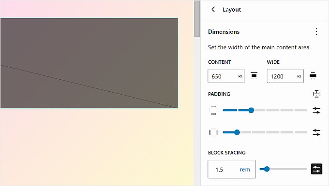 WordPress 全站编辑器中“样式”选项卡的布局设置