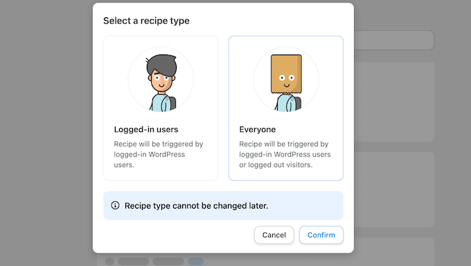Choosing between logged-in and everyone recipes for your WordPress blog or website