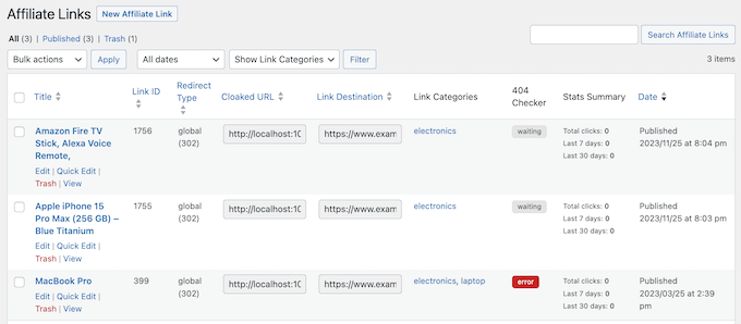 Managing affiliate URLs using the ThirstyAffiliates WordPress plugin