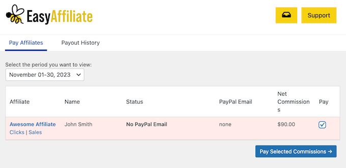 Sending affiliate payouts on your WordPress website