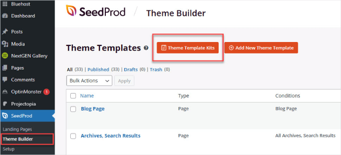 SeedProd theme builder