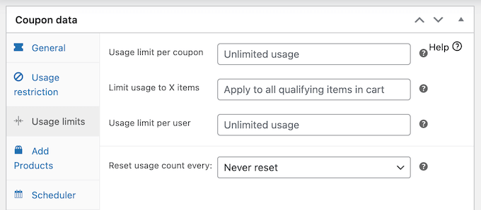 Setting usage limits for your online discounts and coupon codes