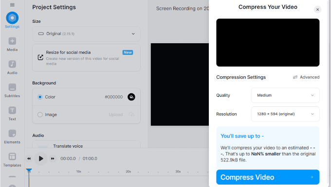 VEED.IO video compressor