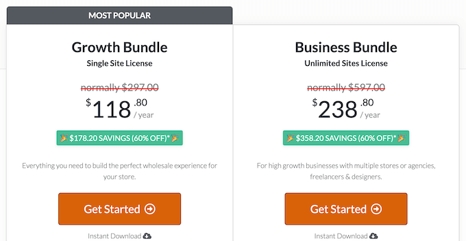 The Wholesale Suite pricing plans