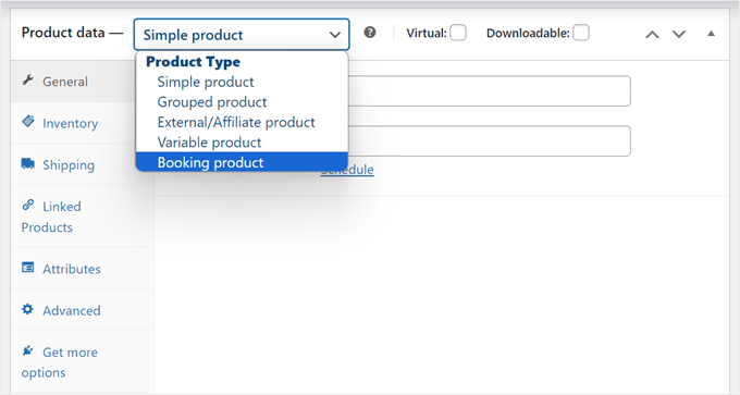 Turning a WooCommerce product into a booking product