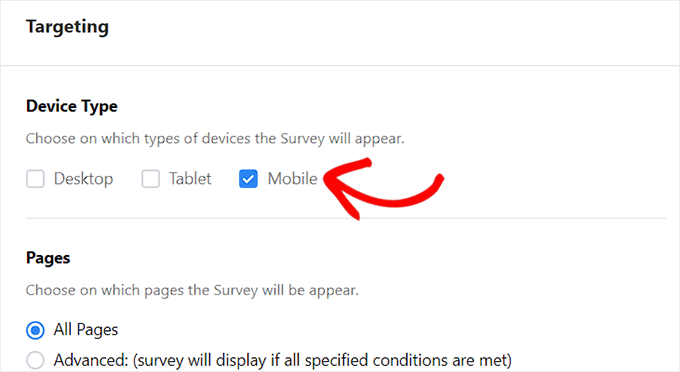 Configure targeting settings