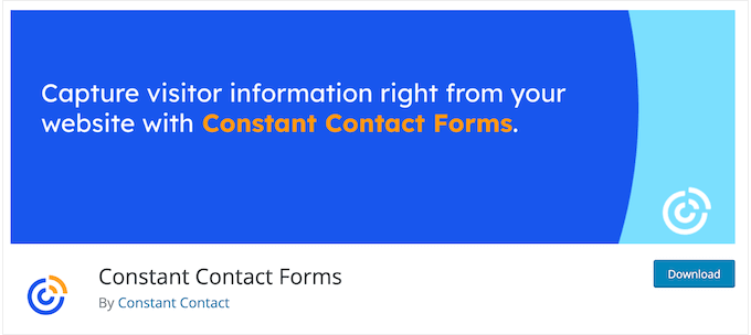 The free Constant Contact WordPress plugin