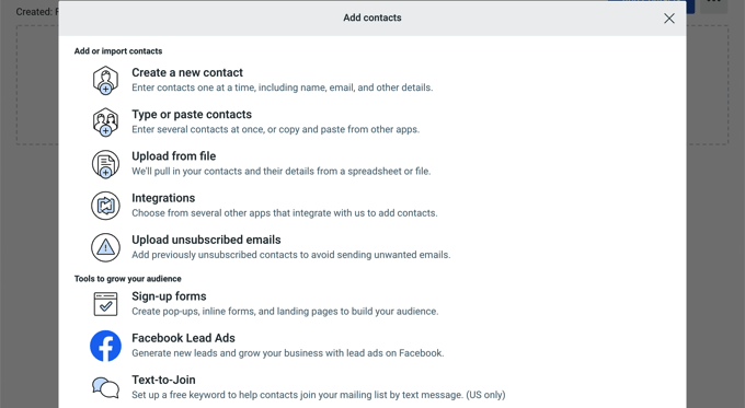 Adding new contacts to a Constant Contact account