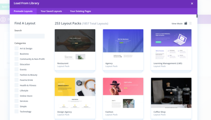 900 Divi Layouts, Premium Wordpress Divi Templates