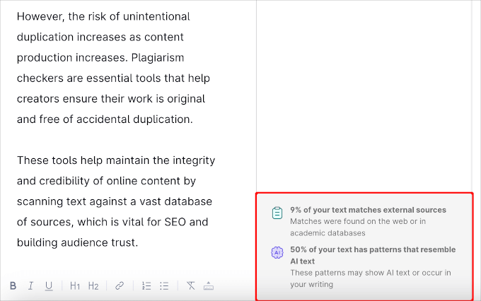 Grammarly plagiarism and AI checker