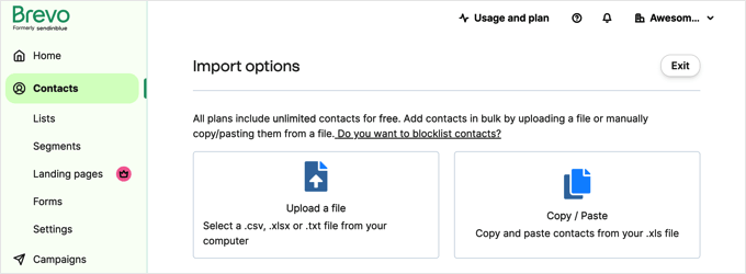 Importing contacts into your email marketing platform