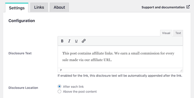 Automatically adding an affiliate disclosure to your WordPress blog or website