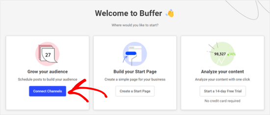 Buffer's onboarding wizard