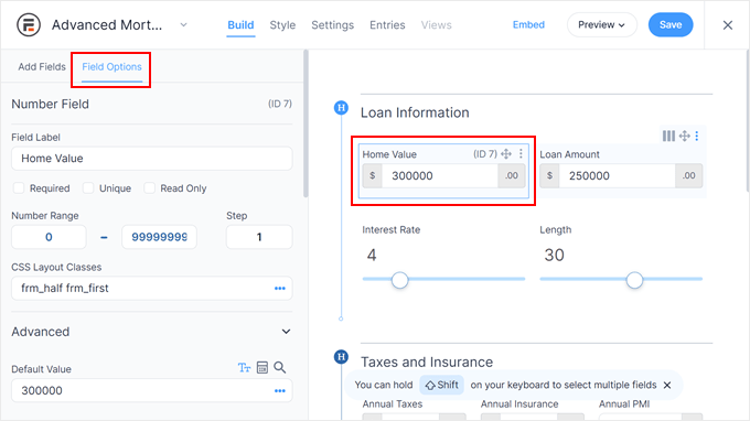 Editing an existing field in WPForms