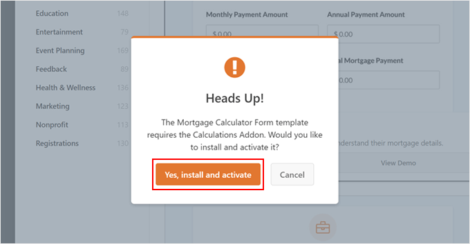 Installing and activating the WPForms Calculations addon