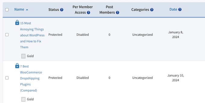 Restricting content on your membership site