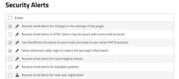 Customizing your WordPress security notifications 