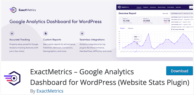 The free ExactMetrics WordPress plugin