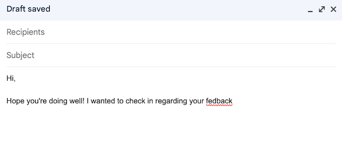 Gmail's built-in spell checker