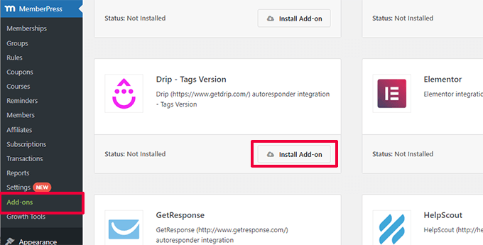 MemberPress Drip integration