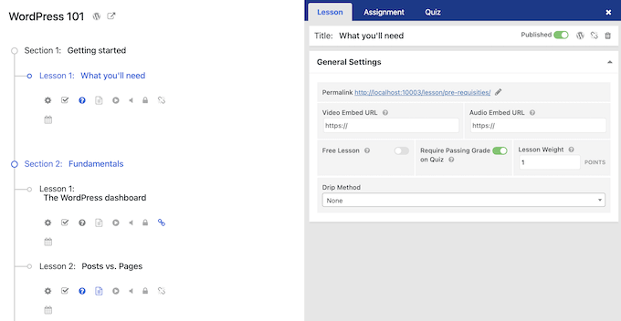 Creating multimedia lessons using LifterLMS